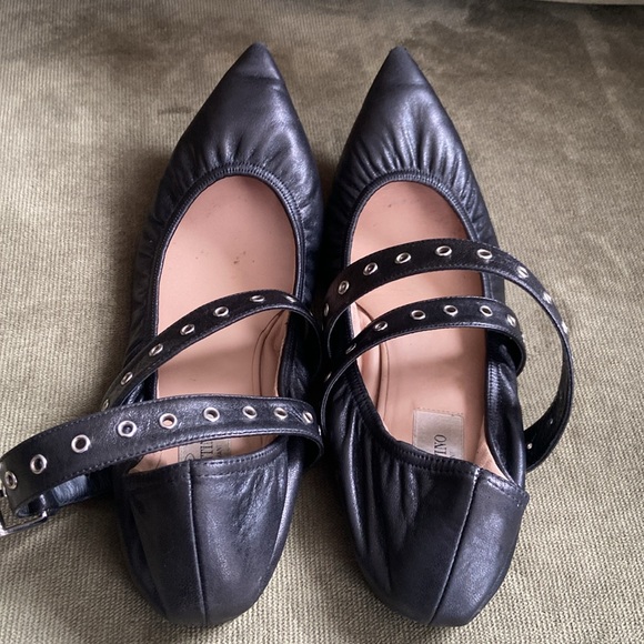 Valentino Garavani Love Latch Studded Ankle-Wrap Flat in Nero Women's Size 7.5 - Picture 11 of 15